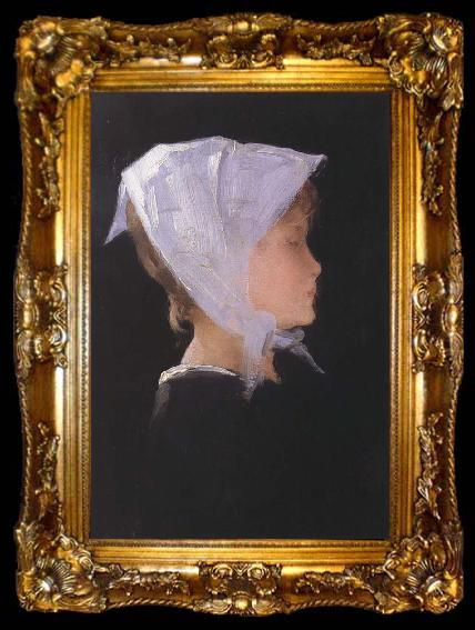 framed  Nicolae Grigorescu Porfile of a Young Girl, ta009-2